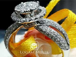 Cincin Berlian yang dipenuhi Diamond Super Mewah