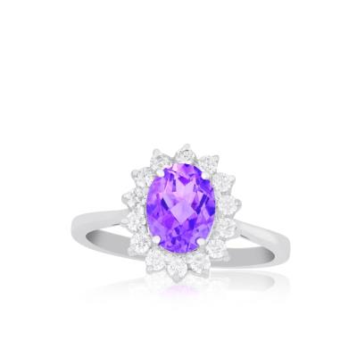 Cincin Berlian dan Amethyst